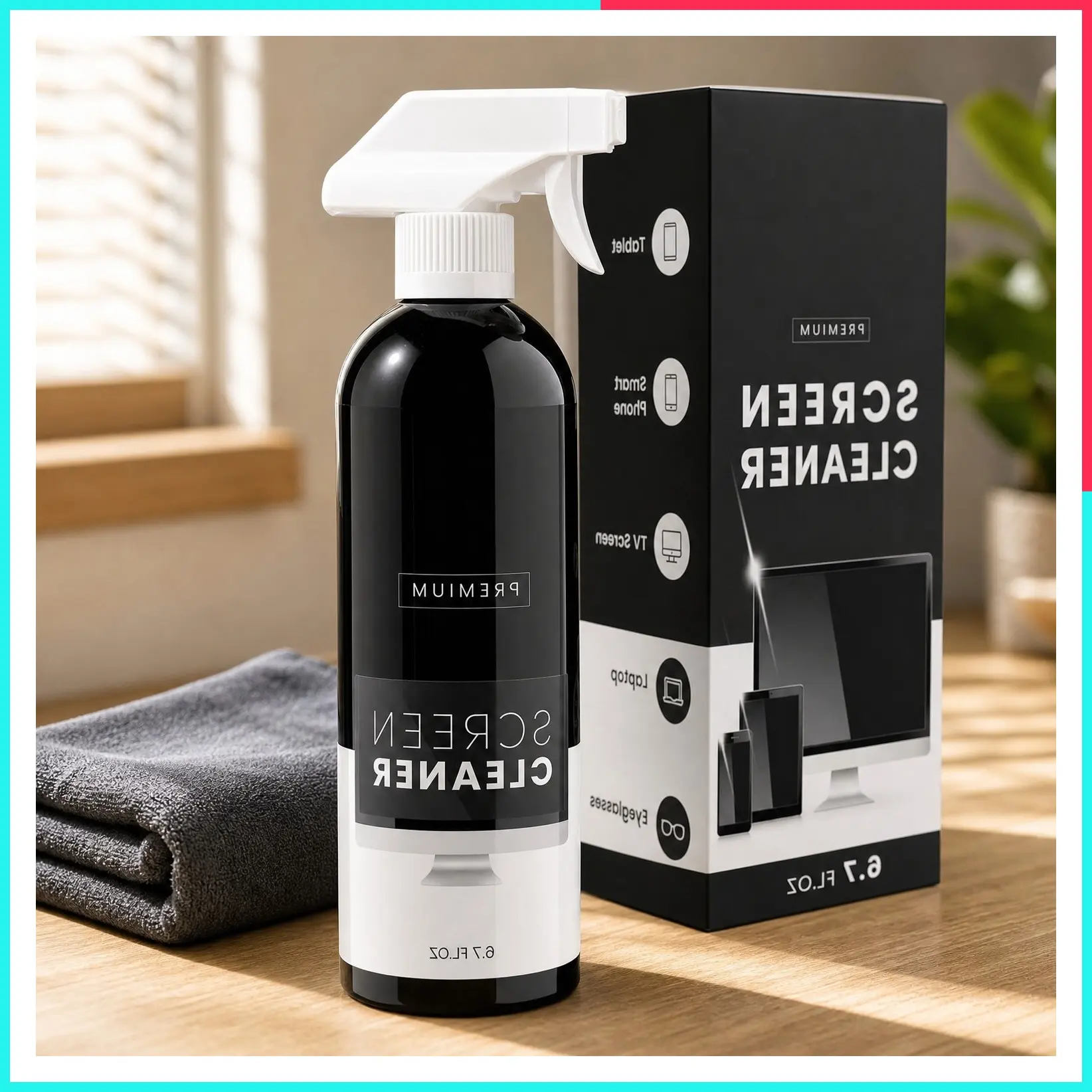 Screen Cleaner Spray - Large Screen Cleaner Bottle for TV, Computer, Laptop, Phone, iPad - Electronic Cleaning Kit (1 Pack)
