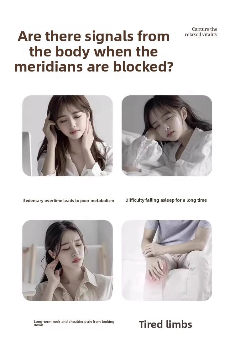 Meridian massage stick, health care tapping device, back and shoulder massager, moxa massage hammer, traditional Chinese medicine meridian stick for unblocking meridians