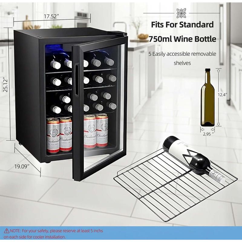 Kismile 24 Bottle Wine Cooler Beverage Refrigerator 2.5 Cu Ft Compact Mini Wine Cellar with Glass Door Quiet Operation Adjustable Temp Control Freestanding Design Kismile 24 Bottle Wine Cooler Beverage Refrigerator 2.5 Cu Ft Compact Mini Wine Cellar with Glass Door Quiet Operation Adjustable Temp Control Freestanding Design