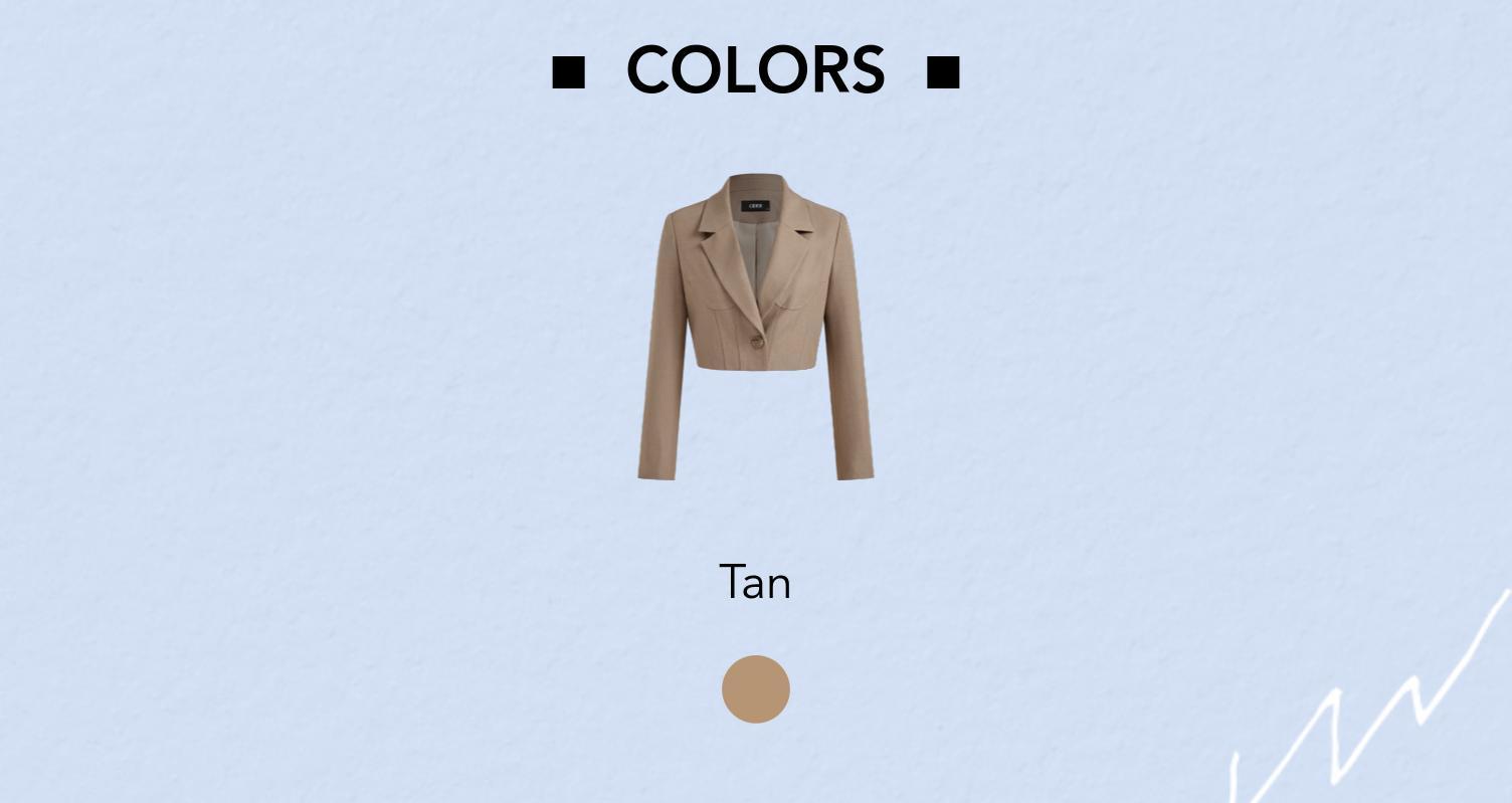 Cider [size 2-10] Collar Solid Button Crop Blazer