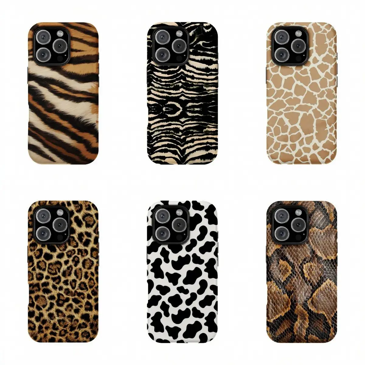 Trendy Animal Skin Print Two-In-One Phone Case Durable And Trendy Protection For iPhone17 16, 15, 14, 13, 12 Plus, Pro, Max, and Samsung S26-22 Perfect Birthday Gift for Friends