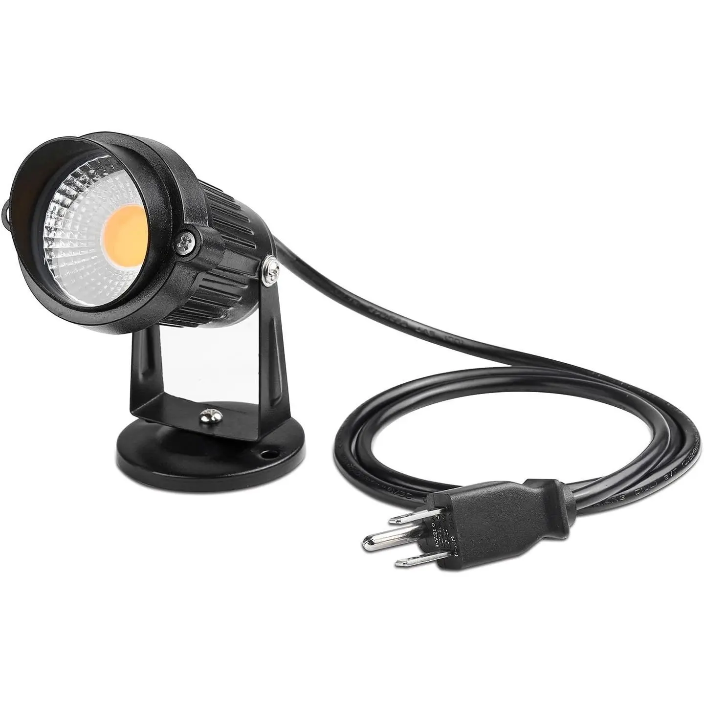 LED Landscape Up Down Light 5W Warm White Decorative Spotlight Lamp 110V with Plug for Indoor Outdoor Yard Step Wall Lighting Include Spike