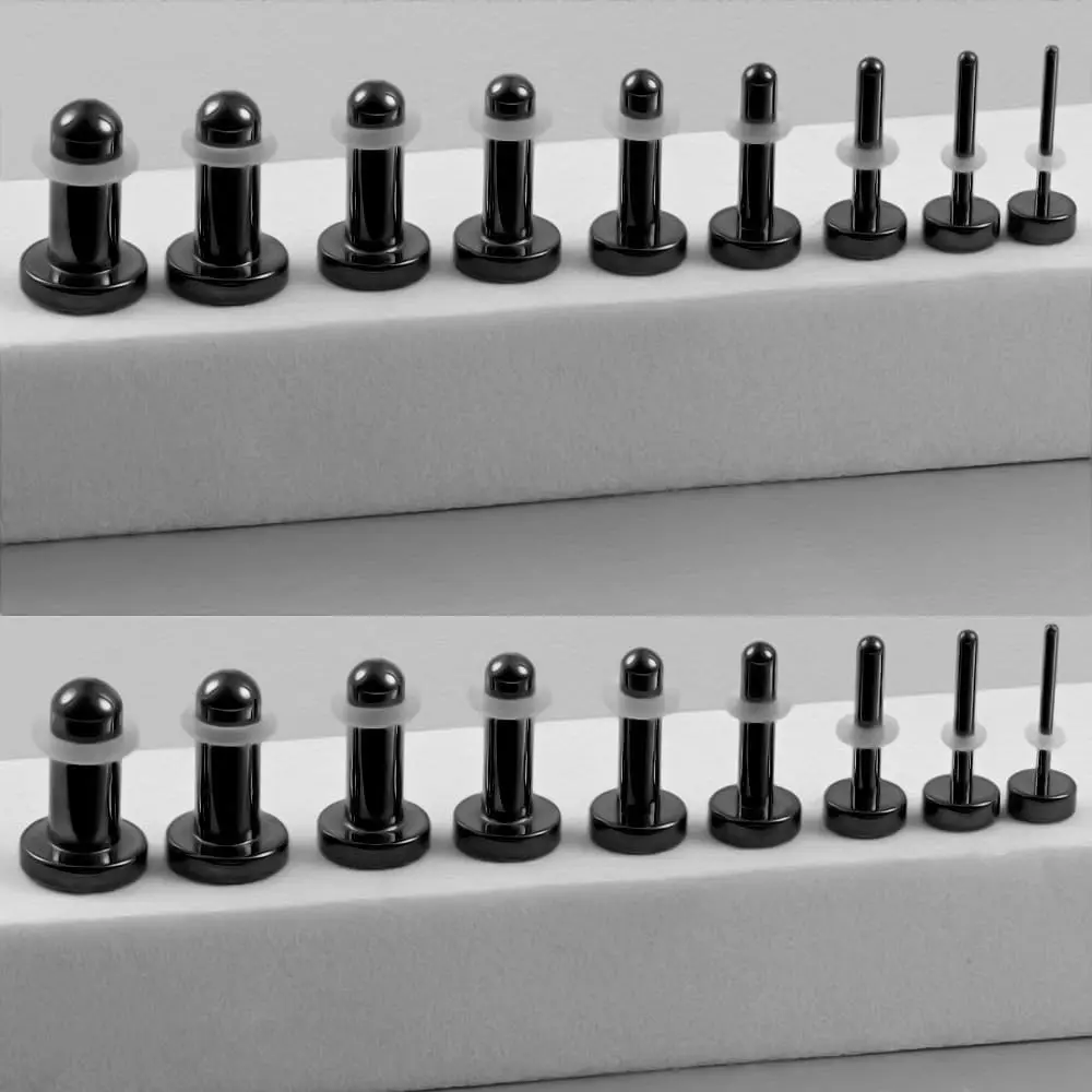 5 Pairs Set Ear Taper 18G-00g Stretching Plugs in 0.5mm Increments 316 Surgical Stainless Steel Hypoallergenic Gauges Body Piercing Jewelry