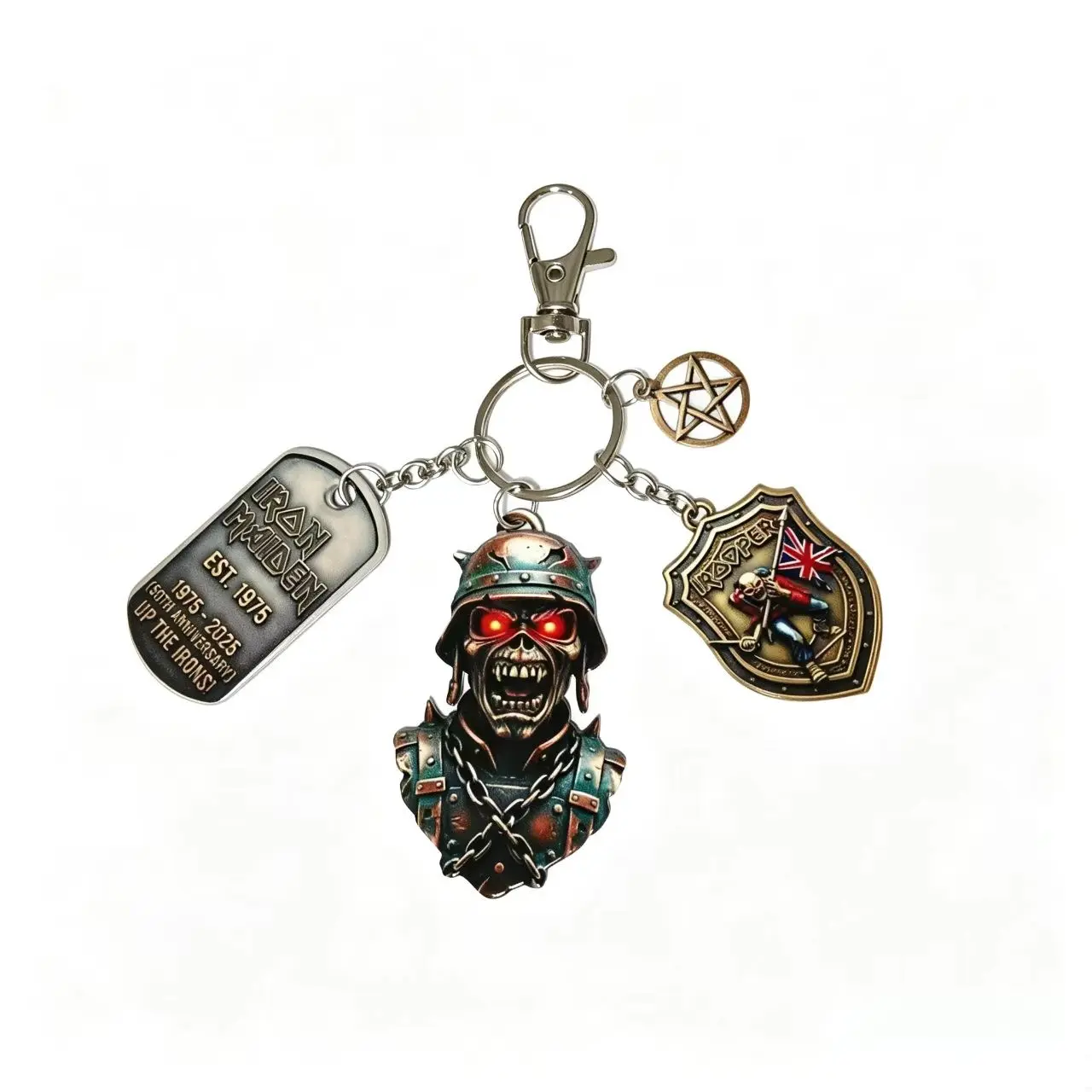 Iron Maiden Band Keychain, Rock Skull Metal Pendant, Backpack Charm Gift, Multi-Scene Decorative Keychain, 1pcs Cartoon Keychain