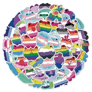 50-Piece Colorful Frog Stickers - Waterproof DIY Decor for Notebooks, Laptops, Journals, Phone Cases BulingBulingStickers Store