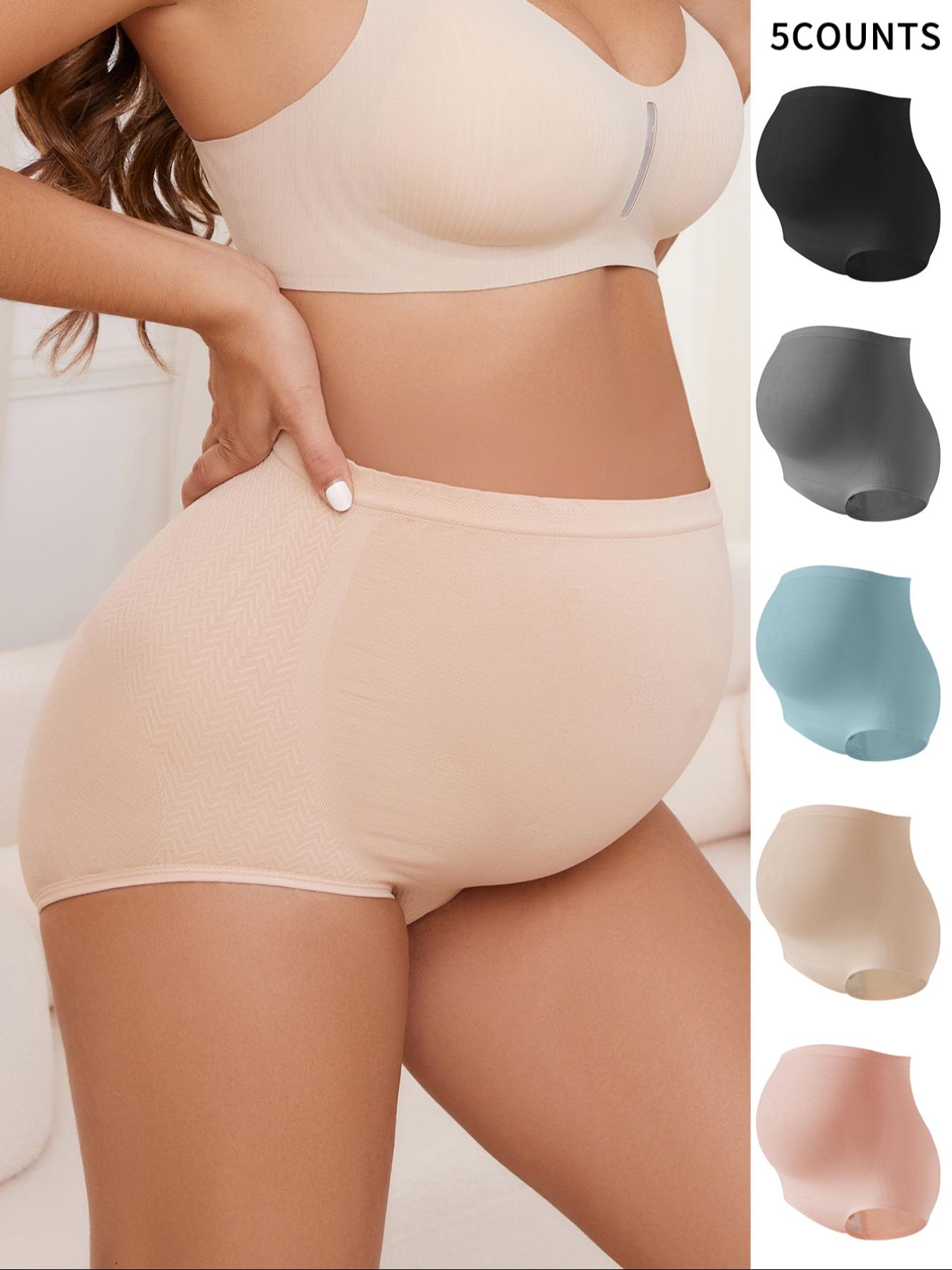 Maternity Solid Color Boyshorts, Comfy Breathable Panty for Pregnancy & Postpartum, Belly Pregnancy Underwear, Maternity Underwear for All Seasons