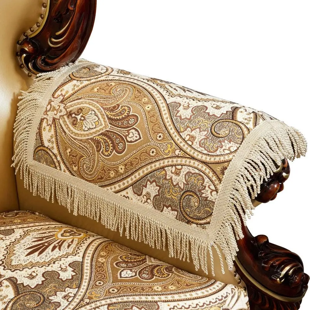 Luxury Couch Arm Covers,Washable Armrest Covers for Sofa,Anti Slip Recliner Chair Arm Covers Protectors for Sofa Arm Cover Set of 2 (FLKF-Beige)