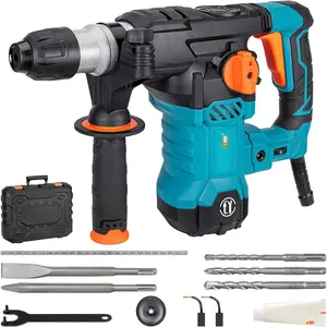 1-1/4" -Plus Heavy Duty Rotary Hammer Drill for Concrete 32MB | 1500W 12.5 Amp 4 Functions 12 lb. Corded Electric Variable-Speed Safety Clutch Vibration Control Demolition Rotomartillo