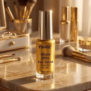 Quick Dry Mirror Reflective Metallic Gold Nail Polish, Glossy Smooth Texture Nail Lacquer, Ideal Gift for Parties Holidays, Spring Summer Manicure & Pedicure
