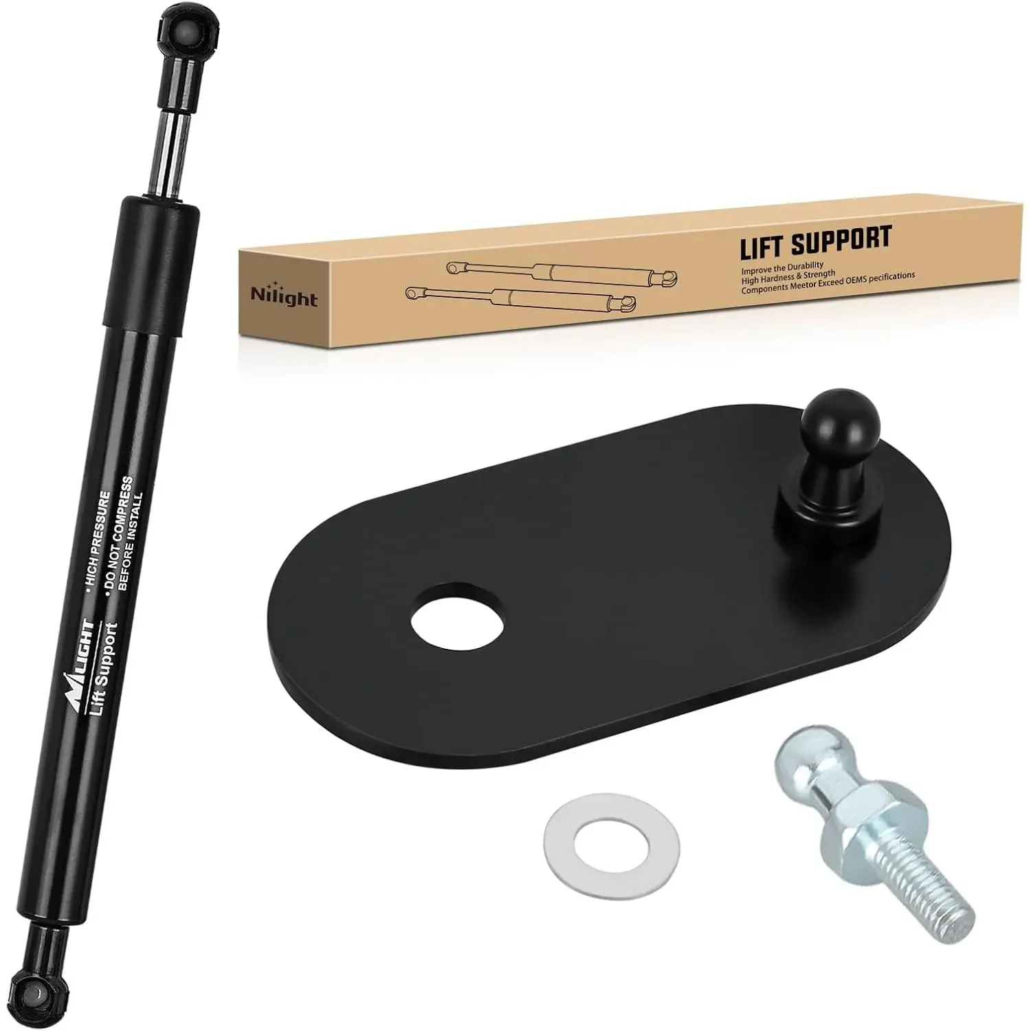 Nilight Heavy Duty Pickup Tailgate Assist Shock with M5 and 10mm Wrenches - Truck Accessories, Metal Durable Build, Superior Sealing Technology, Nitrogen-Filled Stability, Vehicle Specific Fit for 07-21 Toyota Tundra