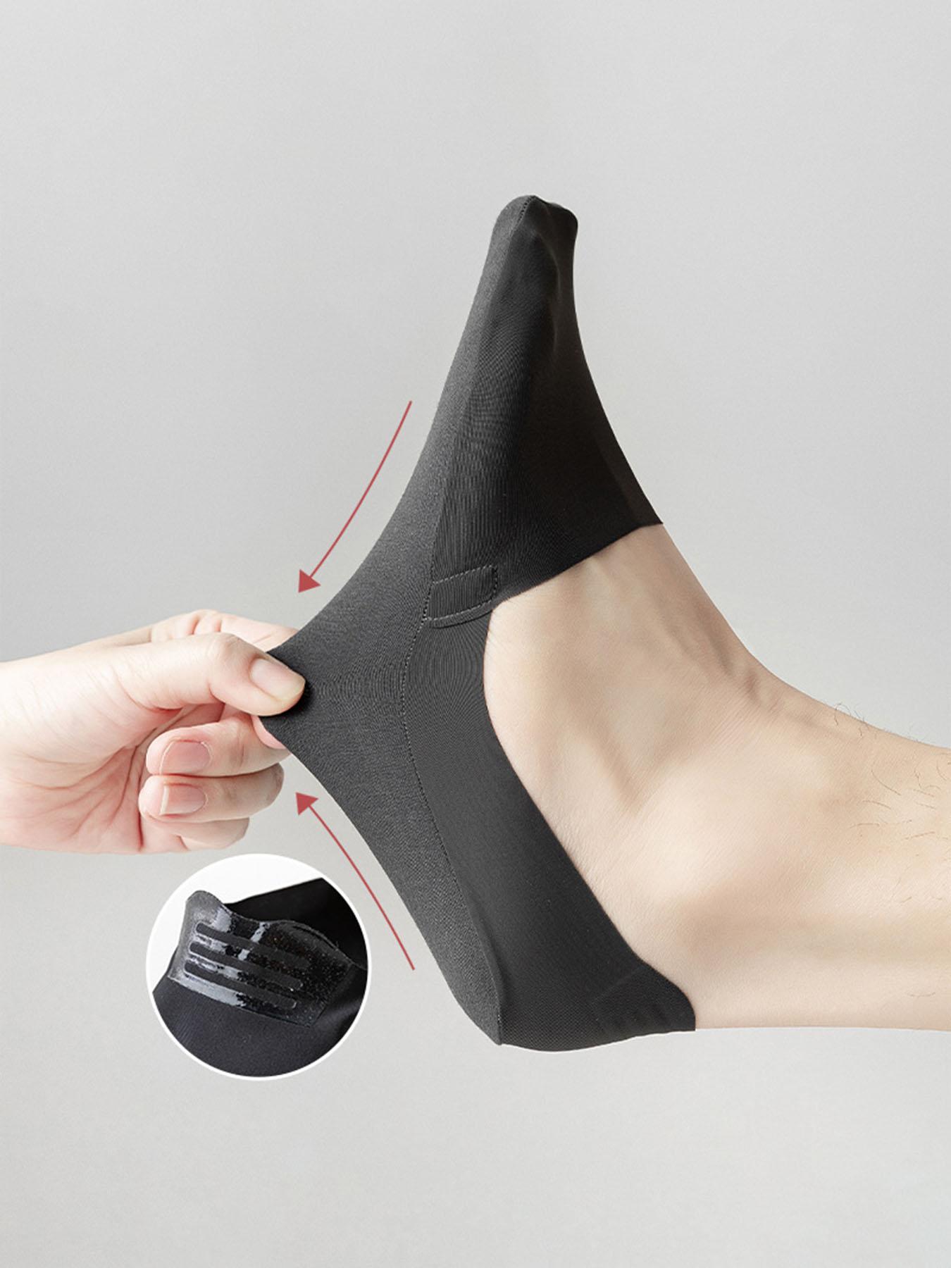 Summer 2024, Men's 4 Pairs Casual Invisible Socks, Plain Breathable Boat Socks, Casual Stylish Socks, Comfy Men's Socks & Hosiery for Summer Daily Wear