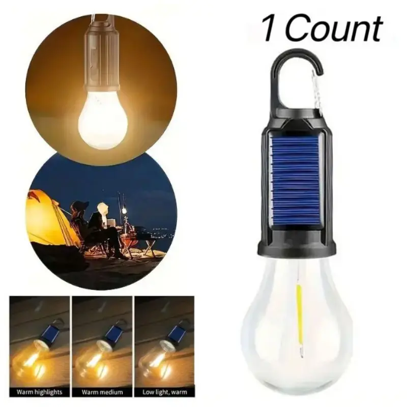 Portable Outdoor USB Rechargeable Lantern, Solar Powered Light, 3 Modes, High Brightness Warm Night Lamp, Ideal for Camping, Fishing