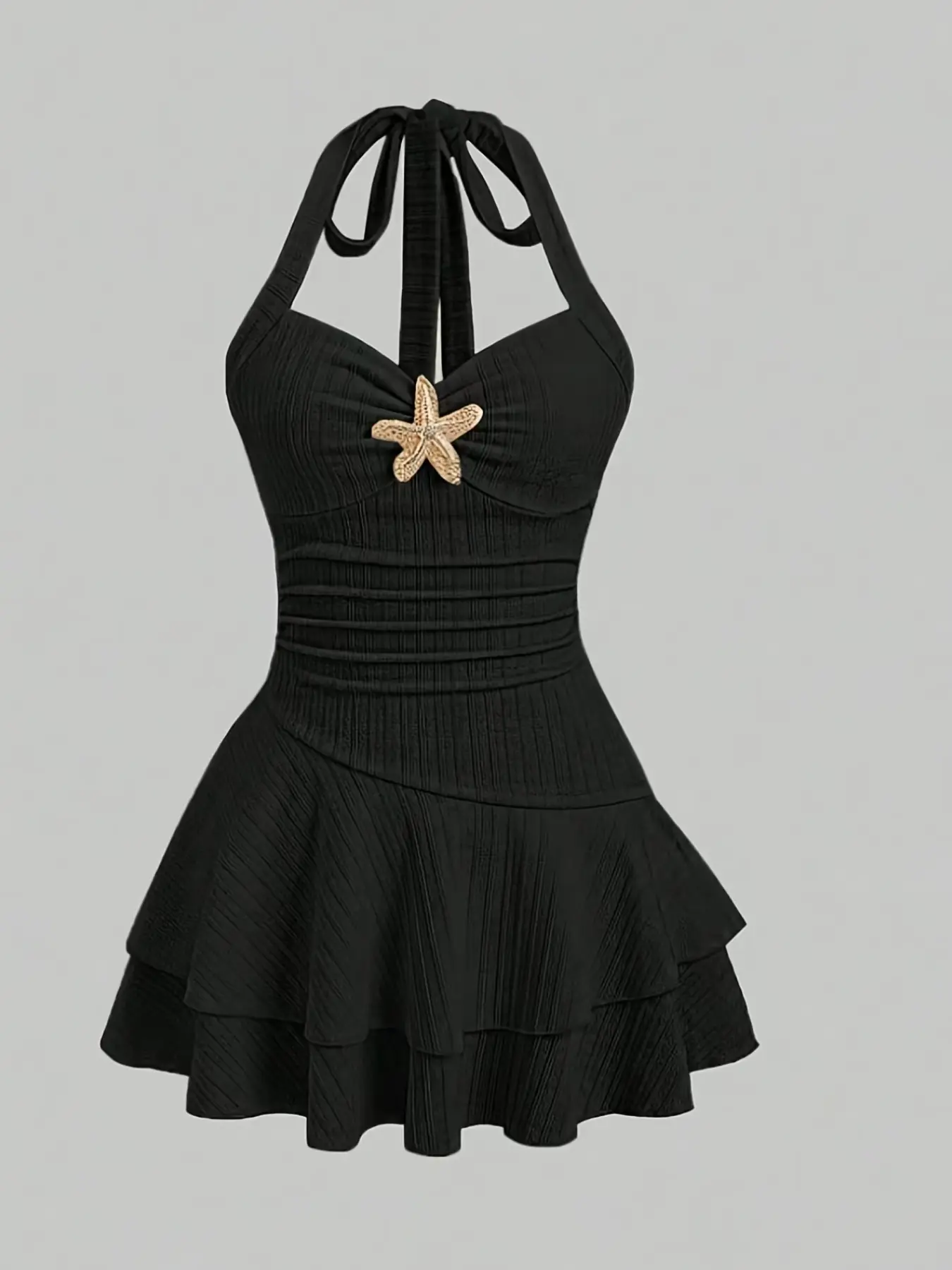 2026 New European Style Halter Backless Strap Short Dress, Cross-Border Export Bestseller, Waist-Cinch Sleeveless Dress