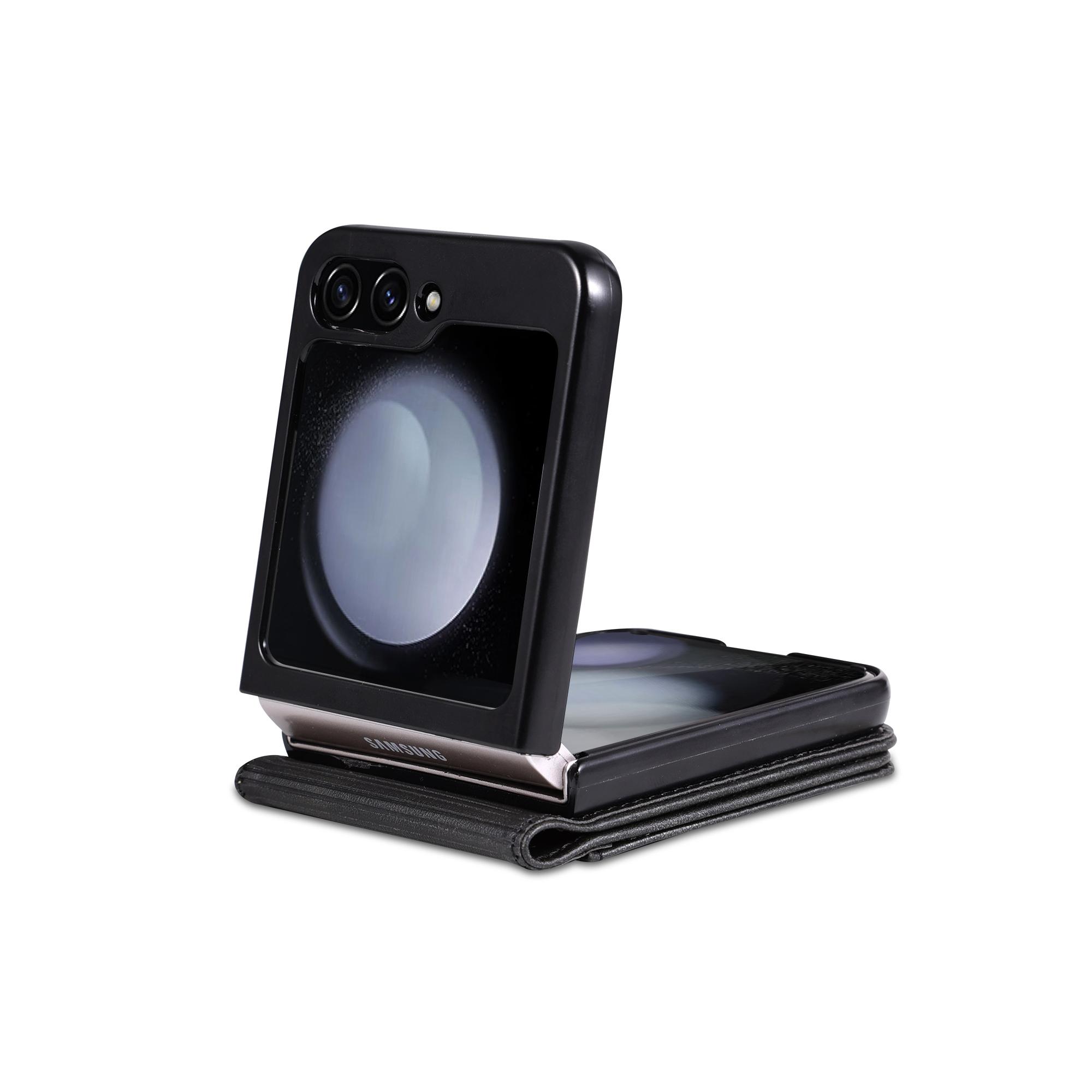 New PU Leather Wallet Case for Samsung Galaxy Z Flip7/flip6/flip5, Shockproof Cover with Card Holder Design, Stylish Phone Accessory