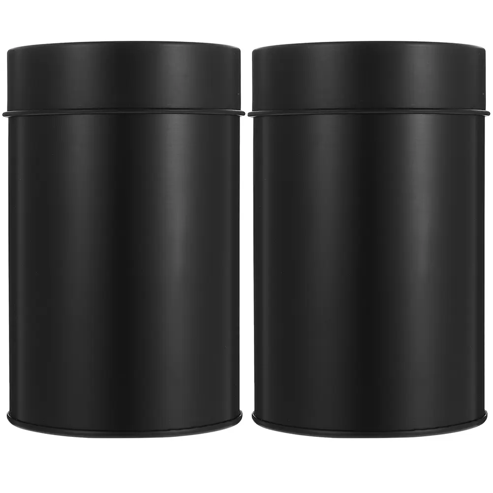 2Pcs Tea Tin Canister with Airtight Lids Tinplate Storage Jars Loose Leaf Tea Canisters Kitchen Canister
