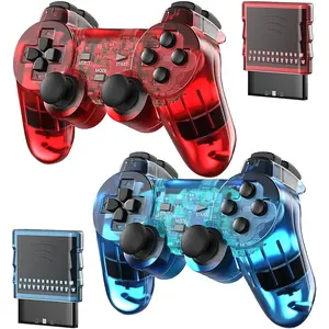 Controller Compatible with PS-2 Console, Remote Gamepad for Play 2 (ClearRed and )