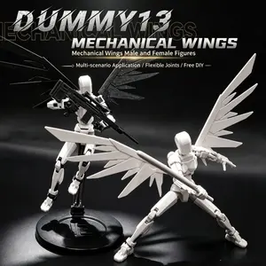 Multi-Jointed Angel Wing Action Figure, 3D Printed Poseable Doll, Interchangeable Male/female Parts, Gift for Kids & Adults