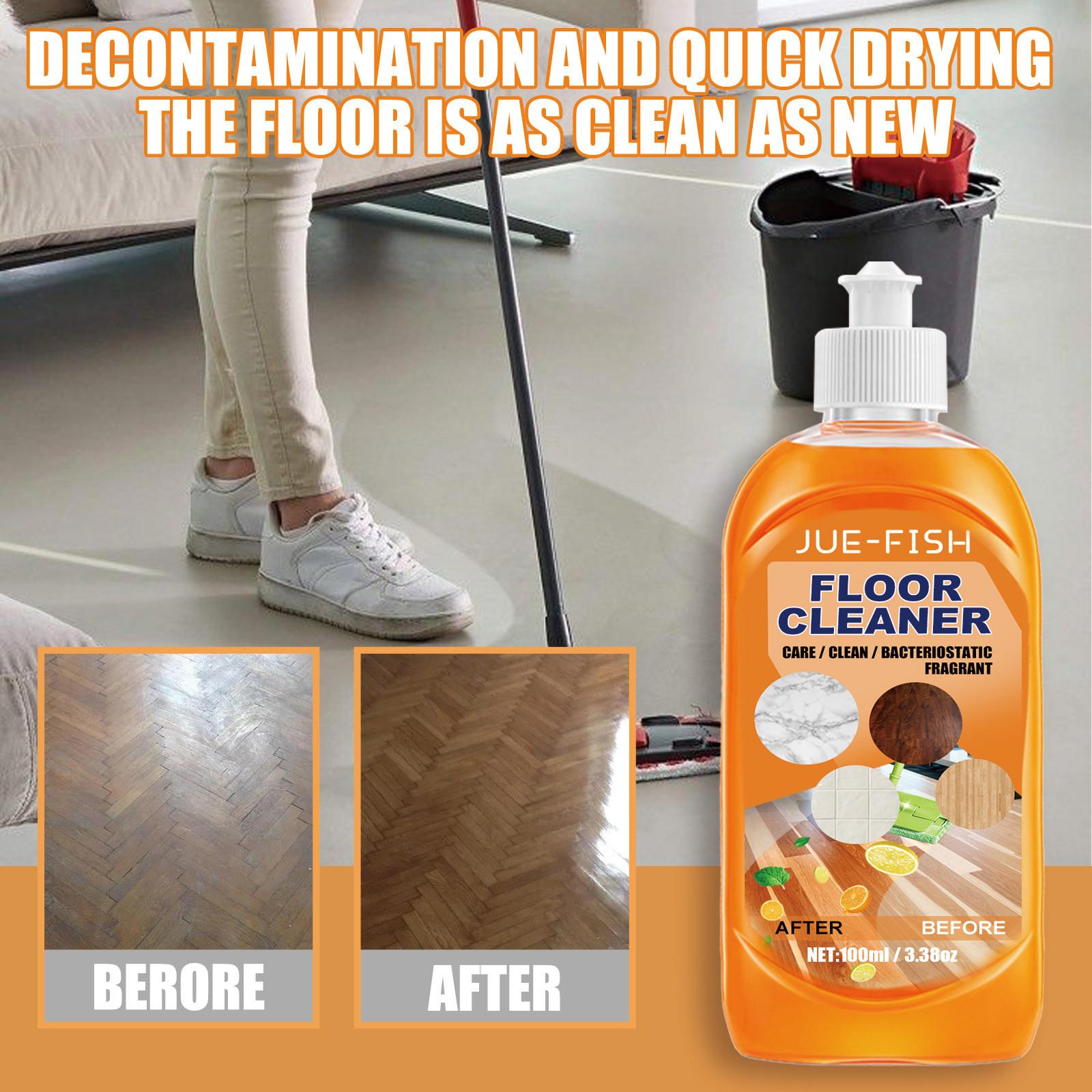 Jue-Fish Floor Cleaner, Wood Floor Cleaning Polishing Brightening Strong Decontamination Descaling Tile Cleaner