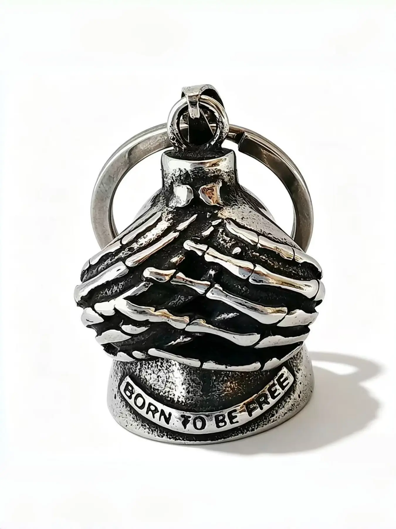 Vintage Skull Dual Phone Motorcycle Bell Keychain, Freedom Guardian Bell, Perfect Gift for Motorcycle Enthusiasts, Unique Accessory