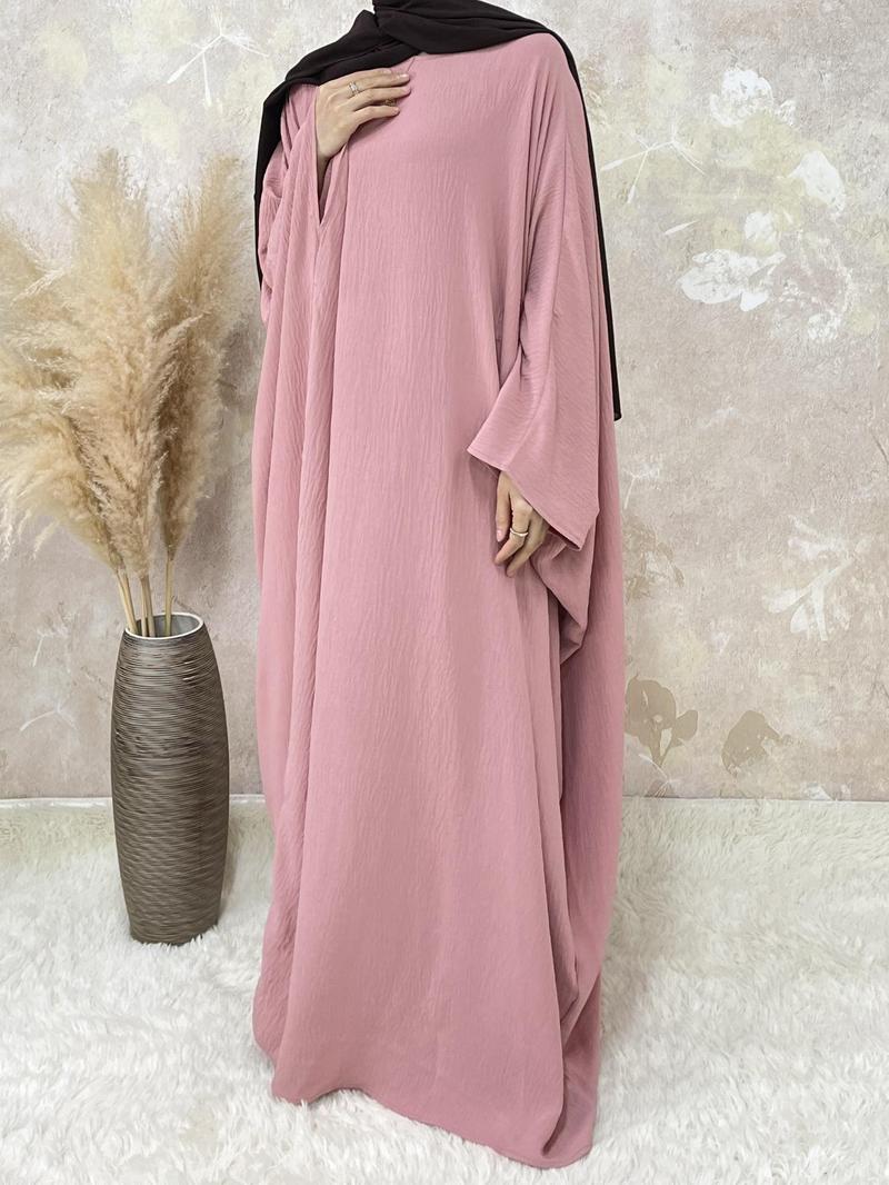【plus Size】 Women's Solid Color Maxi Abaya, Modesty Round Neck Long Sleeve Dress for Daily Wear, Ladies Muslim Islamic Clothing for All Seasons, Dresses for Women, Loose Abayas 【plus Size】 Women's Solid Color Maxi Abaya, Modesty Round Neck Long Sleeve Dress for Daily Wear, Ladies Muslim Islamic Clothing for All Seasons, Dresses for Women, Loose Abayas