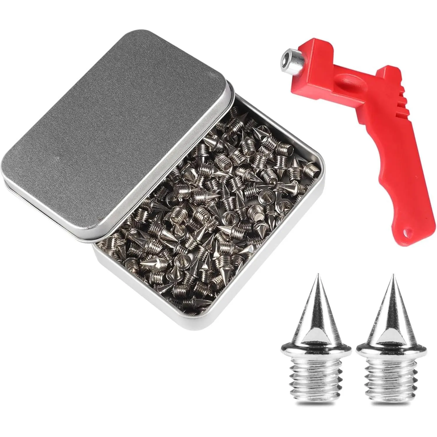 120pcs 1/4 Inch Track Spikes Golf Shoes Spikes with Spike Wrench