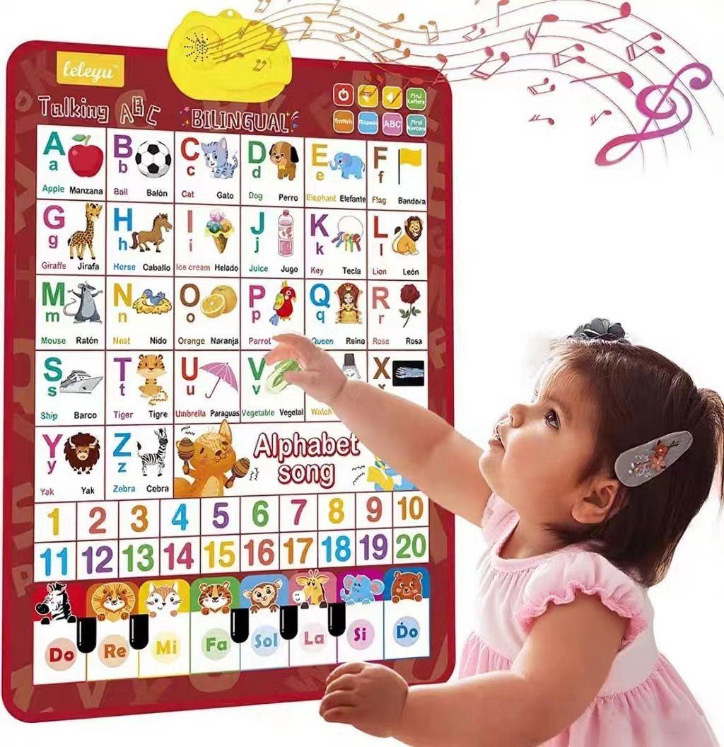 English-Spanish 26-Letter Family Education Wall Chart Point-and-Read DeviceChildren's Early Education Learning Machine Electronic Educational Equipment Homework Machine
