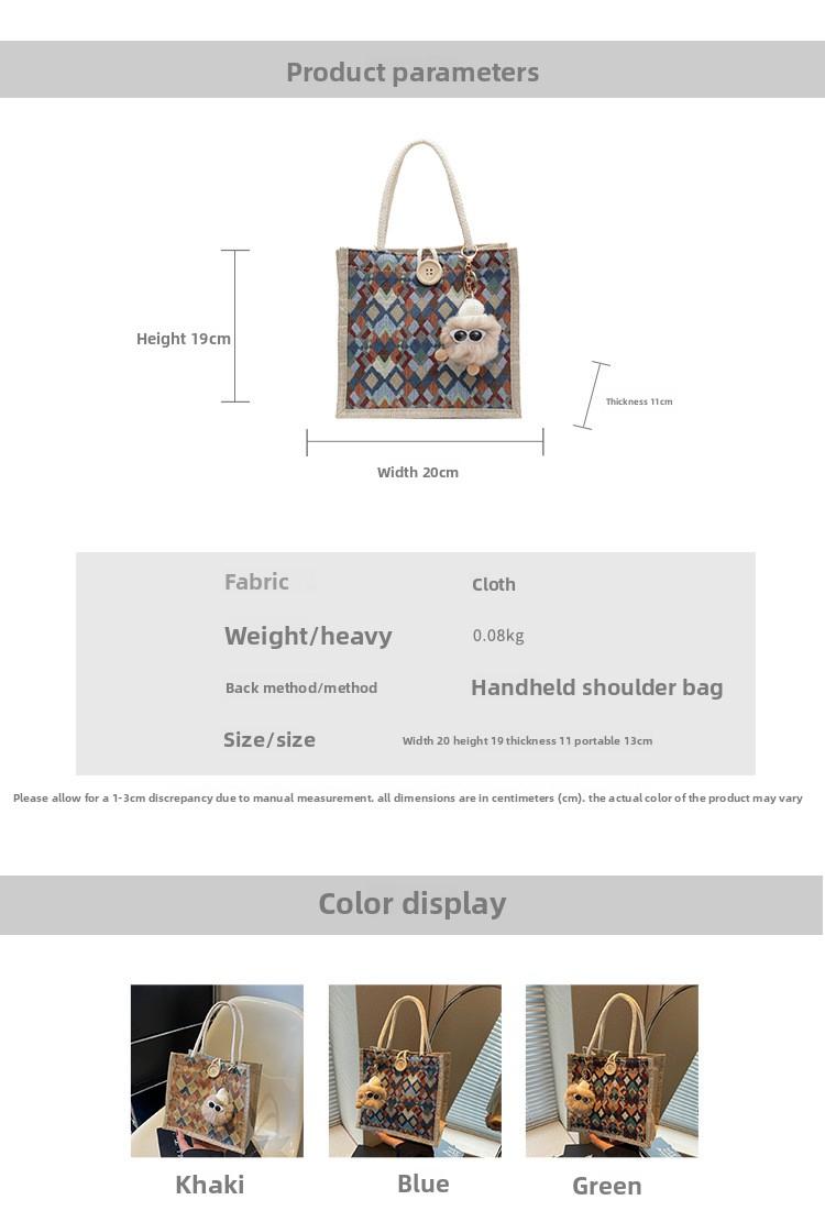 Niche high-end waterproof linen handbag, new autumn and winter gift bag, in stock, small shoulder bag