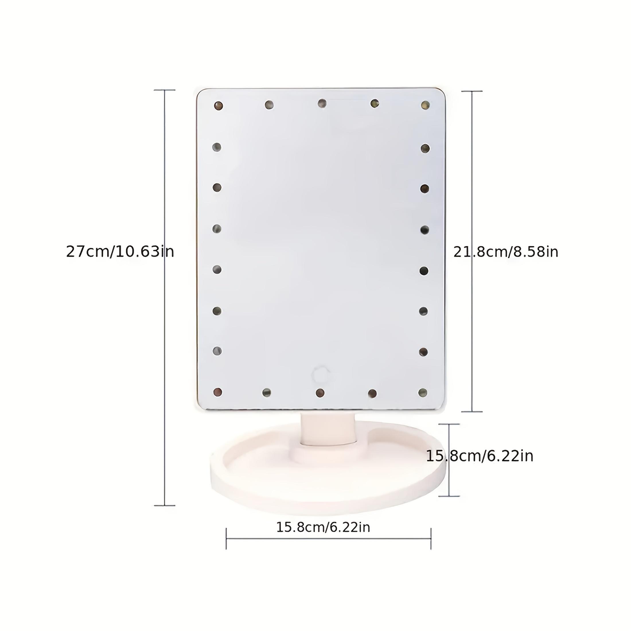 Adjustable Brightness Touch Screen Lighted Makeup Mirror - Battery-Powered Portable Vanity Mirror with Polished Finish & Durable Plastic Design for Home Travel Beauty Routine, Batterypowered Operation