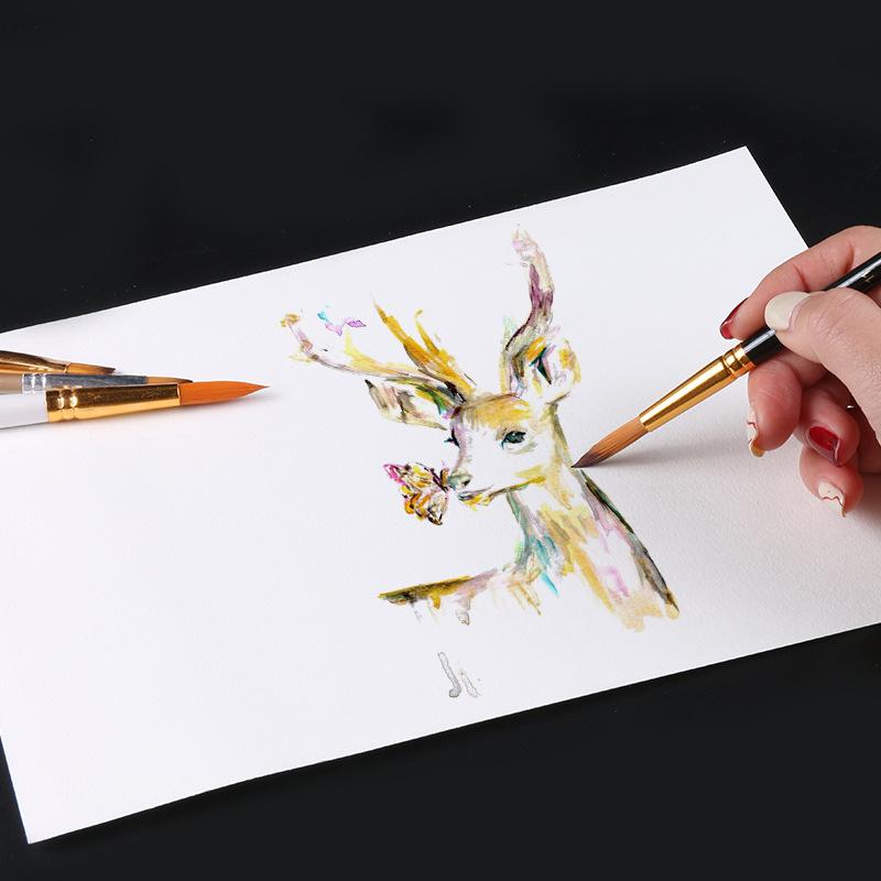 Art 10-Piece Nylon Wool Brush Set for Acrylic & Oil Painting - Perfect Art Supplies for Kids & Beginners - TikTok Viral Art Tools