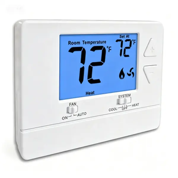 3001-Blue Digital Energy-Saving Thermostat Unit for House Heating, Cooling, Gas Fireplace, Easy DIY Install, Non-Programmable for Single-Stage Systems, 1 Heat 1 Cool, Blue Backlight, No Battery Required, ±1°F, Boiler, Indoor