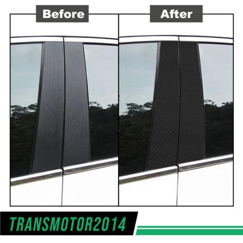 Carbon Style Pillar Posts Fit for BMW 3-Series E90 6Pc Set Door Trim Piano Decal