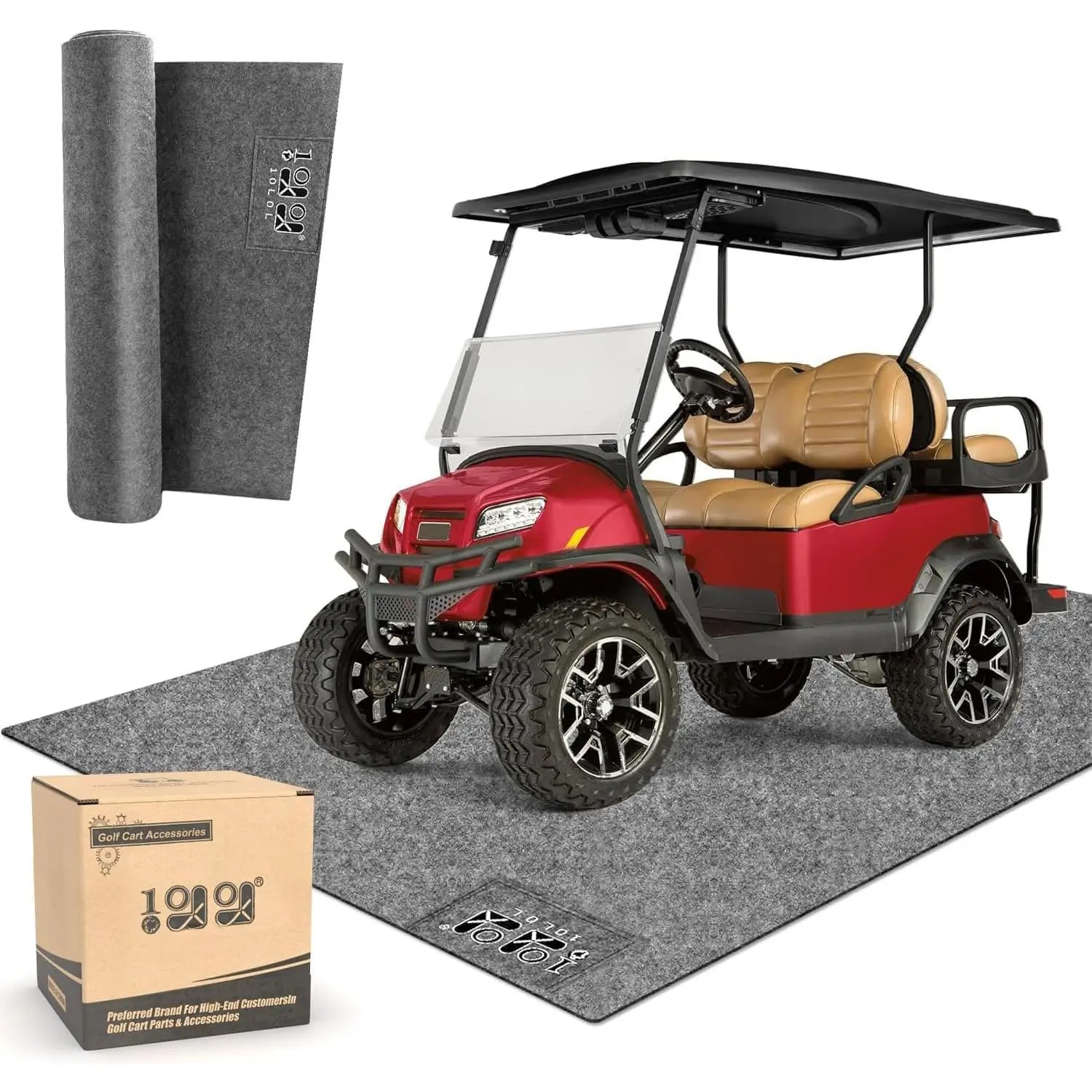 Golf Cart  Garage Floor Mat- Anti-Slip Thickened Mat for Golf Cart  Mower ATV UTV Parking Mat-106in x 59in