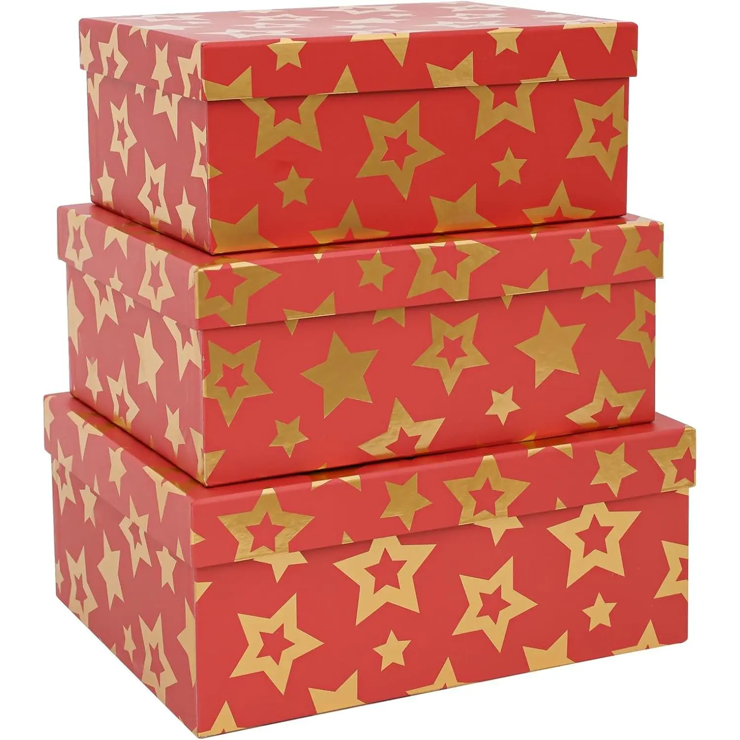3- Seasonal Holiday Boxes with  for Presents,  , Presentation Wrapping, Cardboard Paper Box for Holiday Parties, Hostess Gifts, Decorative Christmas Box