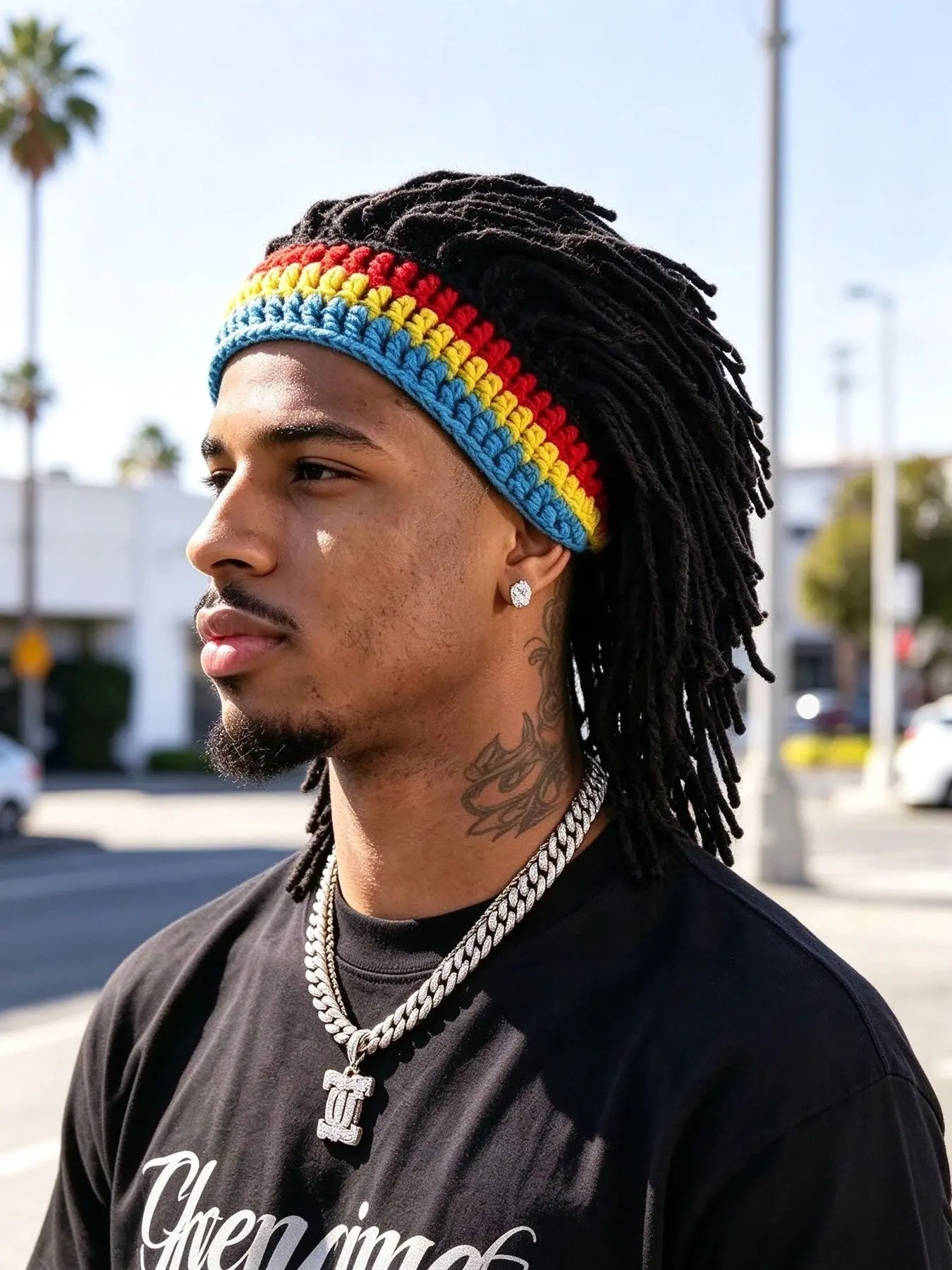 1pc Unisex Reggae Dreadlock Wig Beanie, Funny Knitted Hat, Fashionable Streetwear Punk Rock Ski Cap, Headwear