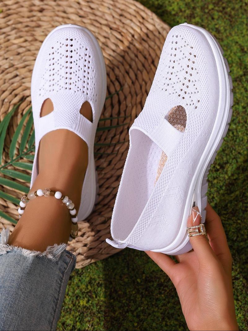 Women's Fashionable Plain Color Shoes, Casual Comfortable Breathable Shoes, Lightweight Slip Ons Breathable Shoes for Daily Wear