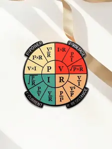 Ohm's Law Badge for Electrical Engineering Students, Physics Major Pin, Formula Brooch, Casual Style, All Seasons Wear