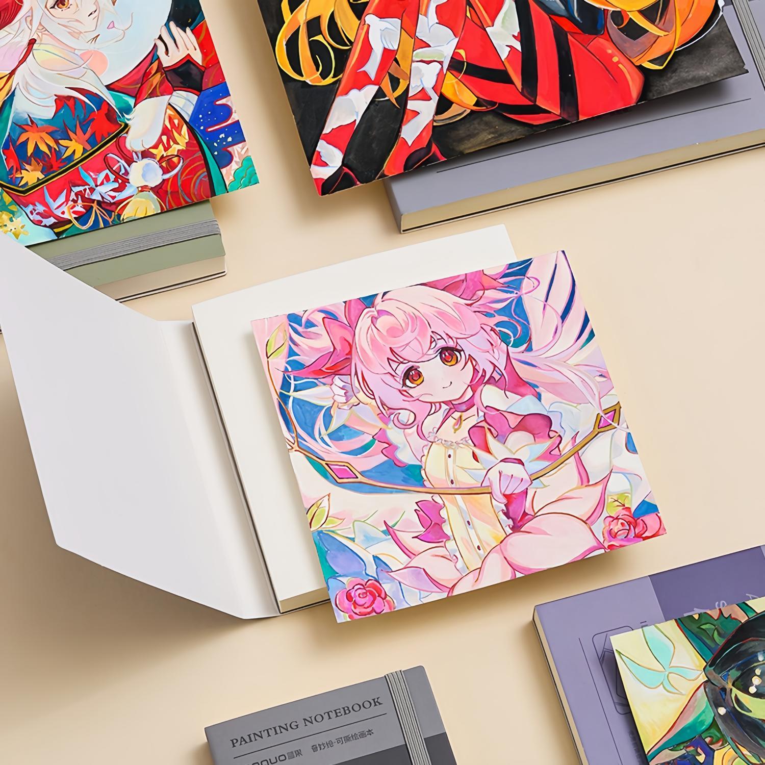 Painting Notebook, 4 Pcs/Set Mini Sketchbook, Travel Journal Pocket Hardcover Painting and Writing Notebook, Blank Diary Memo Planner Drawing Notebook and Scrapbook