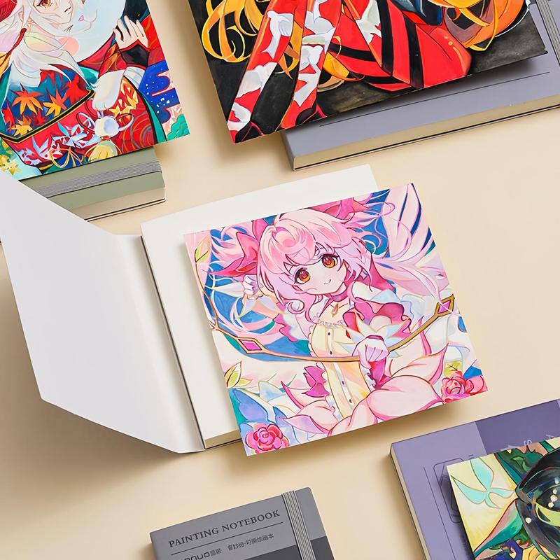 Painting Notebook, 4 Pcs/Set Mini Sketchbook, Travel Journal Pocket Hardcover Painting and Writing Notebook, Blank Diary Memo Planner Drawing Notebook and Scrapbook