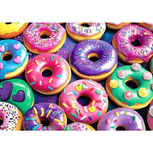 Colorful Donuts 500 Piece Jigsaw Puzzle for Adults, Vibrant Dessert Theme Puzzle Family Activity Entertainment, Challenging Gifts for Baking and Dessert Enthusiasts