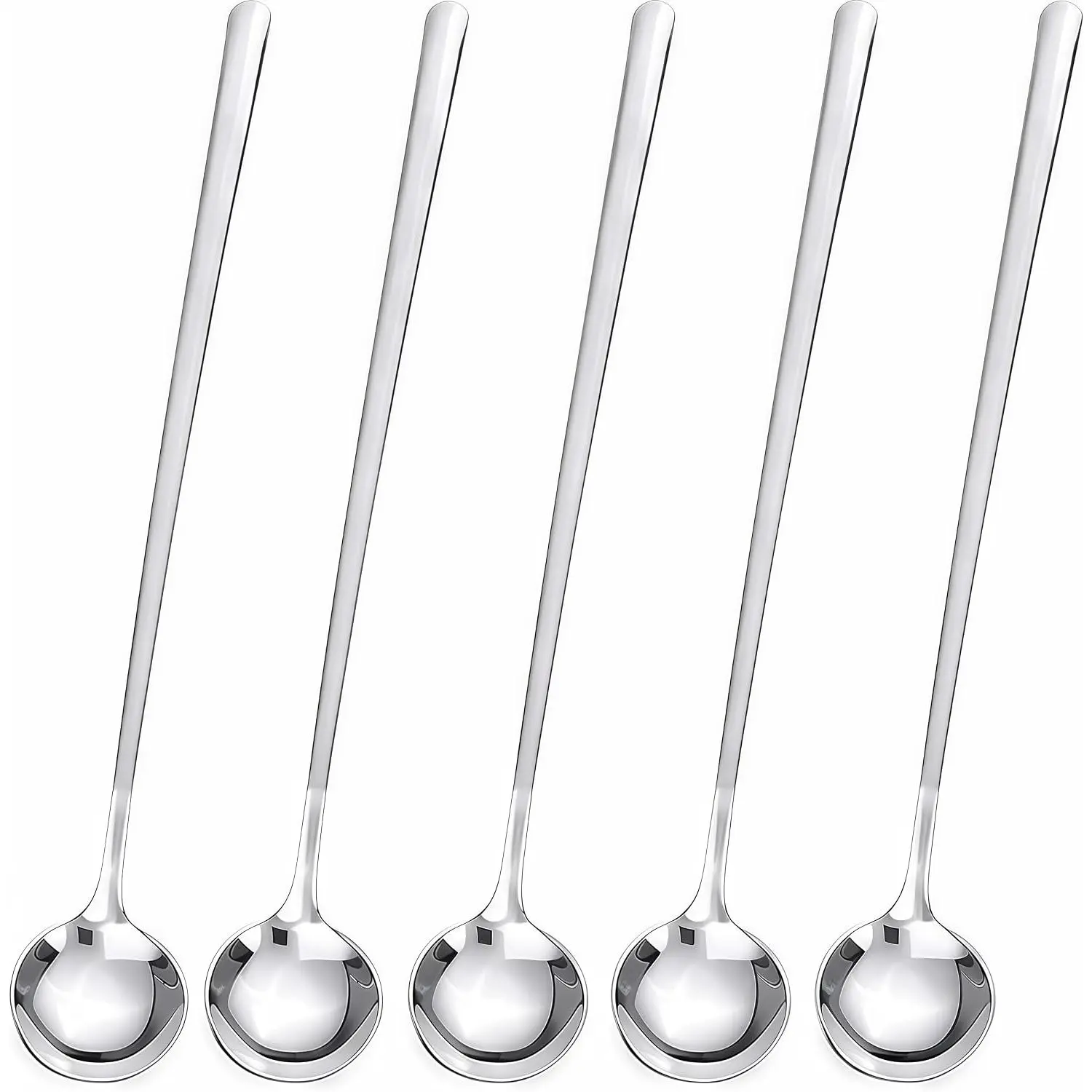 5 Pack Espresso Spoons Stainless Steel - Small Coffee Stirrers for Coffee Bar, Teaspoons Set for Dessert, Ice Cream & Yogurt, 6.8 Inch Silverware, Mirror Polished, Dishwasher Safe