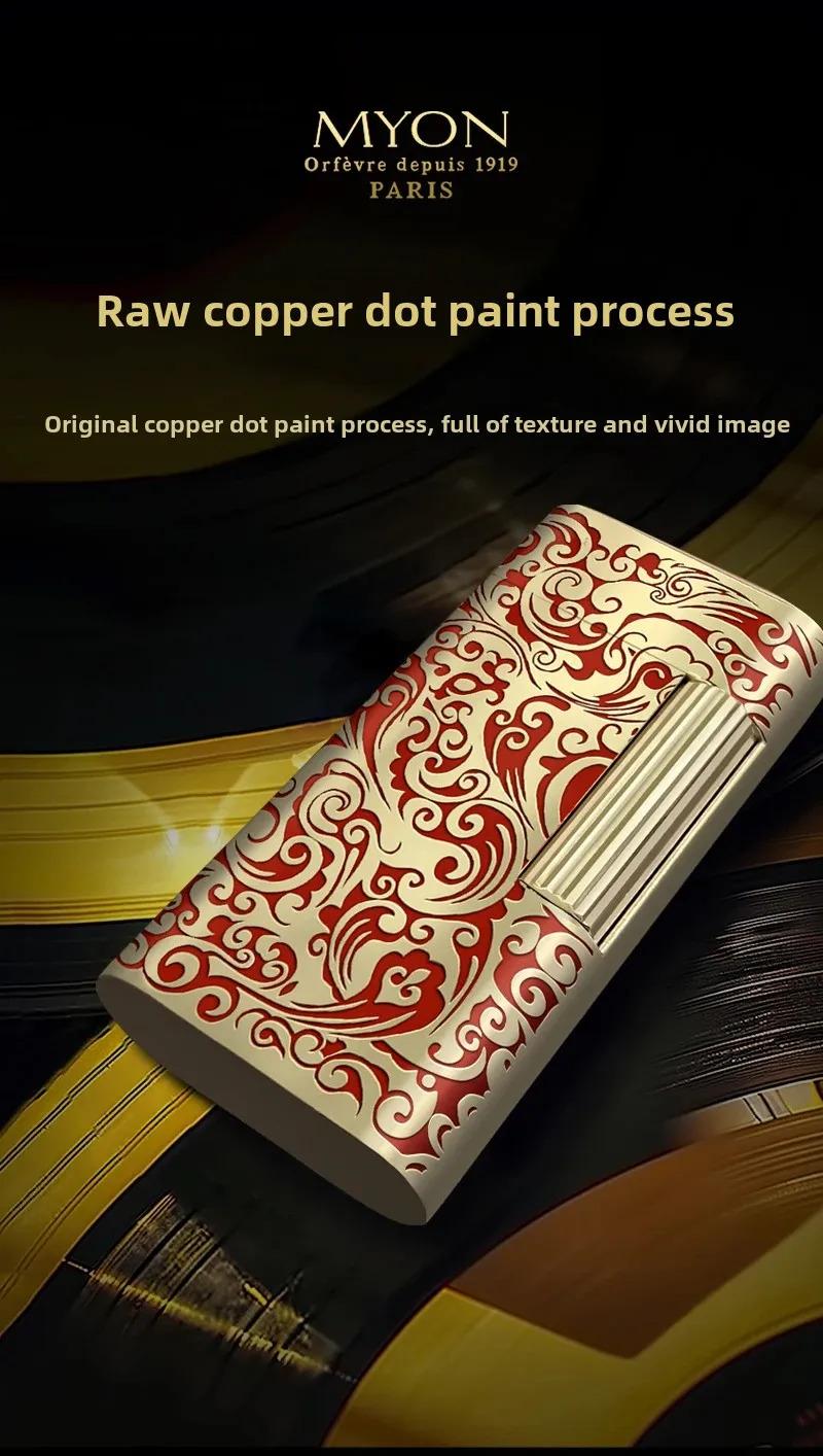 Luxury Gold Plated Vintage Lighter Full Copper Mini Size Unique Gift for Men Birthday Father Husband High End Fashion Collectible No Fuel Included