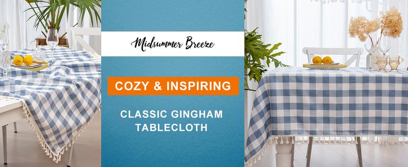 Checkered Rectangle Tablecloth, Cotton Gingham Table Cloth Plaid Table Cover for Spring Summer Picnic Kitchen Dinner Restaurant Easter Party(55x70,Blue Checkered Rectangle Tablecloth, Cotton Gingham Table Cloth Plaid Table Cover for Spring Summer Picnic Kitchen Dinner Restaurant Easter Party(55x70,Blue