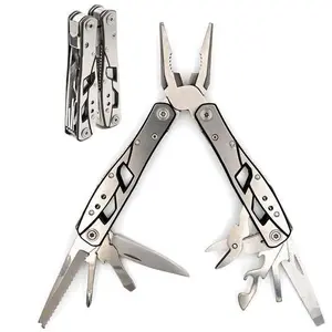 12-in-1 Pocket Multitool Plier Stainless Steel Safety Lock Design With Durable Camping Survival Essentials
