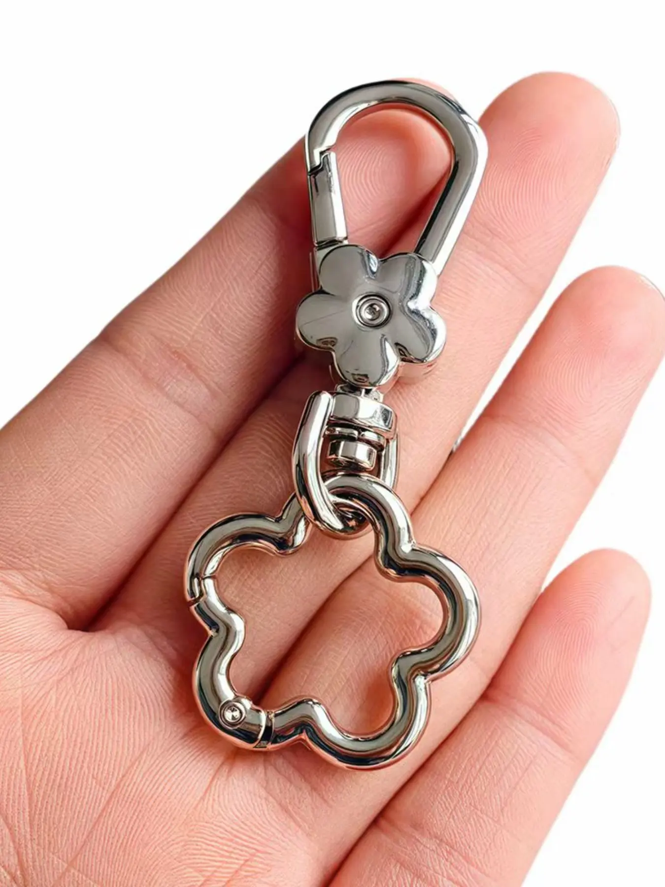 5-Piece Floral Hooks, Rotating Dog Clips, Metal Keychains, Spring-Loaded Climbing Carabiners, DIY Lanyard Accessories, Christmas Gifts