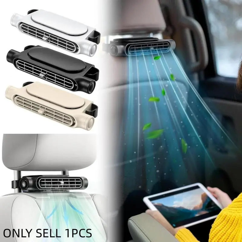 New Summer USB Rechargeable Car Seat Cooling Fan for Front Seats, Usb Powered Bladeless Fan, Backseat Car Fan, Portable Car Air Conditioner, Front and Rear Seat Car Cooler, High Wind Power Air Conditioner
