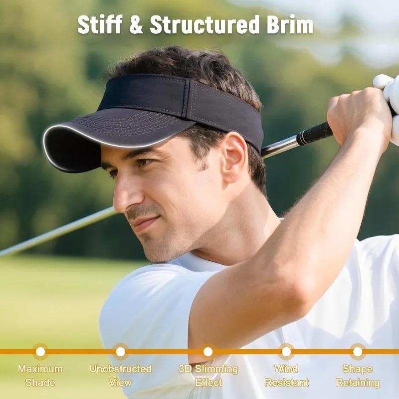 1pc Structured Brim Quick-Dry Sun Visor Hat for Women,Lightweight Sun Protection Sports Visor for Running Golf Tennis Pickleball