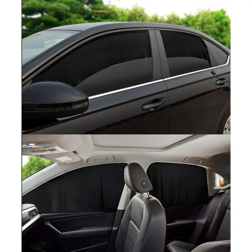 Side Window Sun Shades  Automotive Curtains Camping Rays Glare Sunshade Side Window Rear Seat Divider  Protection Curtains  Fit for   (Fron&Rear-Side Curtains)