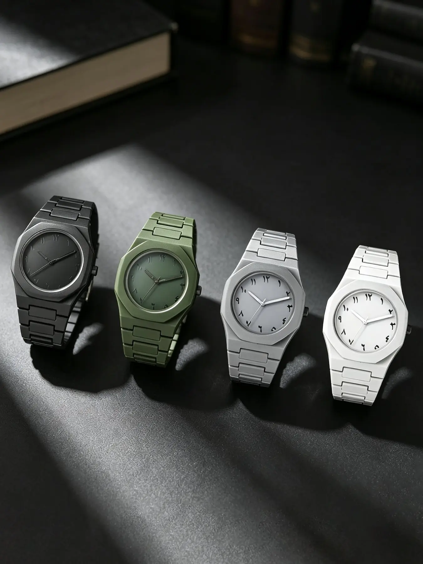 Men's Hip-Hop Fashion Sport Watch Set, 4-Piece Quartz Analog Dial, Daily Wear, Running, Travel, Holiday Gift, Sporty Wristwatch