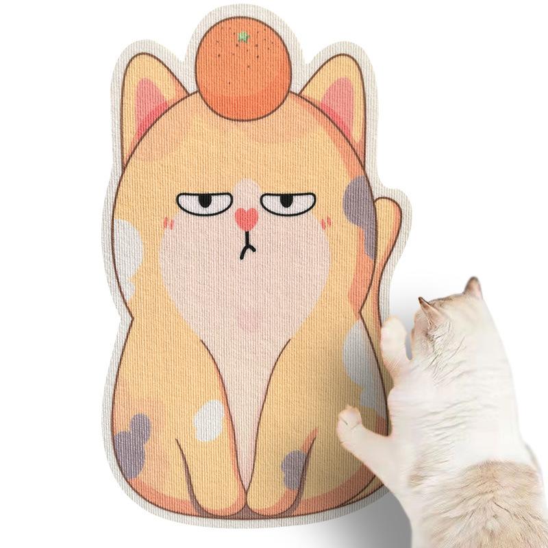 Self-Adhesive Cat Scratching Board, Polyester Material, Cute Cartoon Playful Design Climbing Pad, Furniture Wall Scratch Protector, Small Cat Claw Decoration