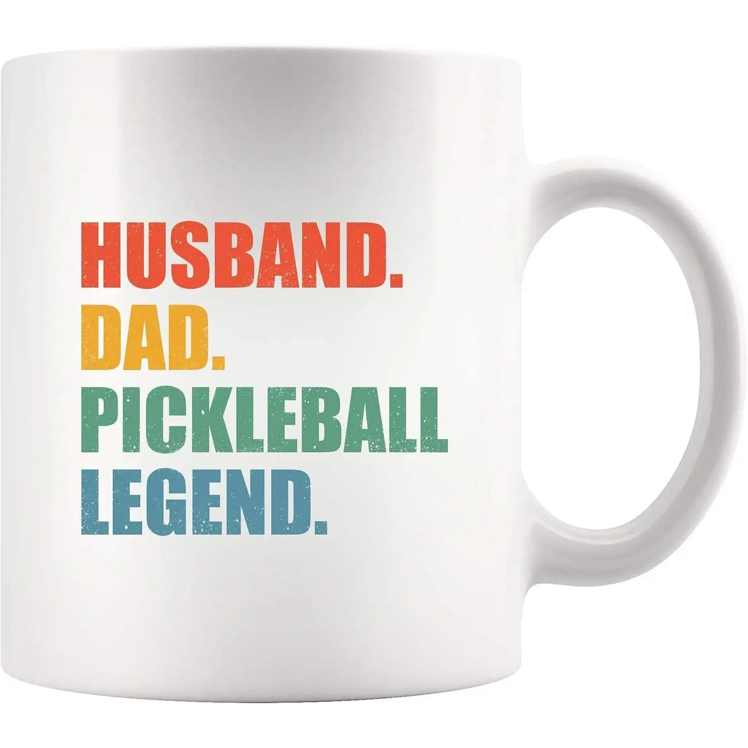 Husband Dad Pickleball Legend Pickleball Gifts from Wife Daughter Son Granddaughter Grandson Fathers Day Anniversary Novelty Drinkware Ceramic Mug 11 oz White 11 oz | Paddle   Court Gifts Father's Day Ceramic Mug Novelty Drinkware